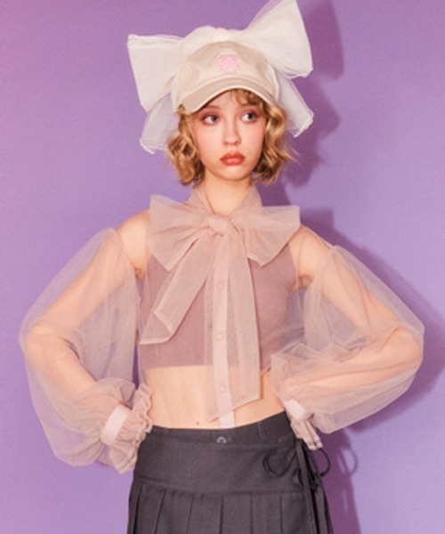 CandyStripper 値下げ中 RIBBON TULLE BLOUSE セール】RIBBON TULLE ブラウス（シャツ/ブラウス）｜Candy