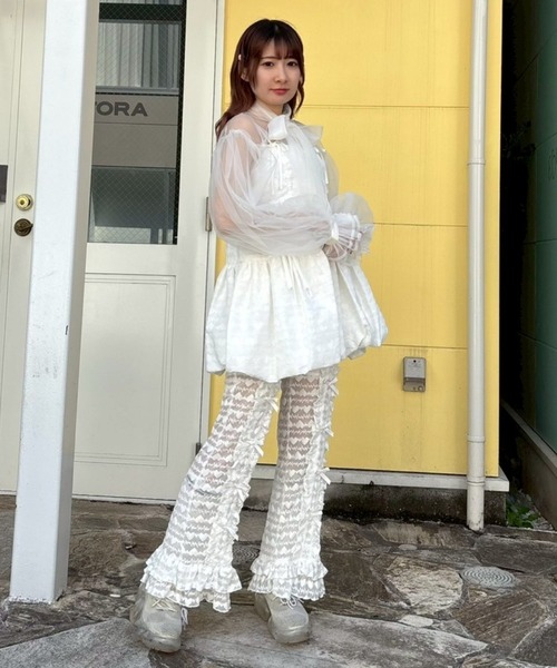 セール】RIBBON TULLE ブラウス（シャツ/ブラウス）｜Candy Stripper