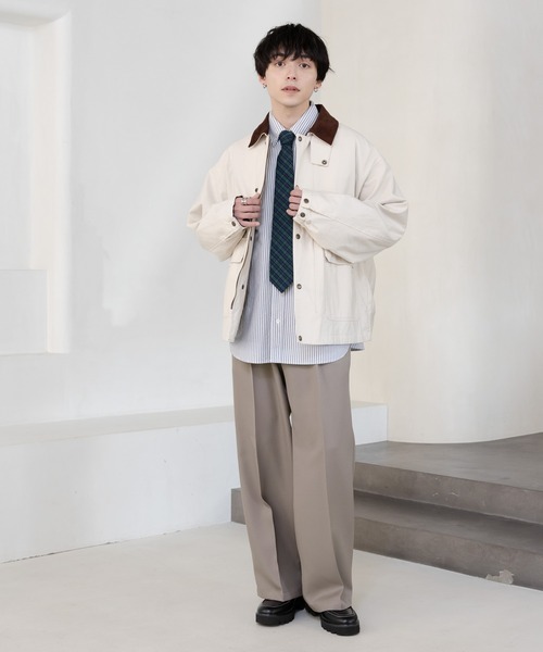 RAGEBLUE（レイジブルー）の「襟コーデュロイ/ハンティングジャケット（ブルゾン・メンズ・ブラック/カーキ/ホワイト・MEDIUM/LARGE）」の4枚目の写真