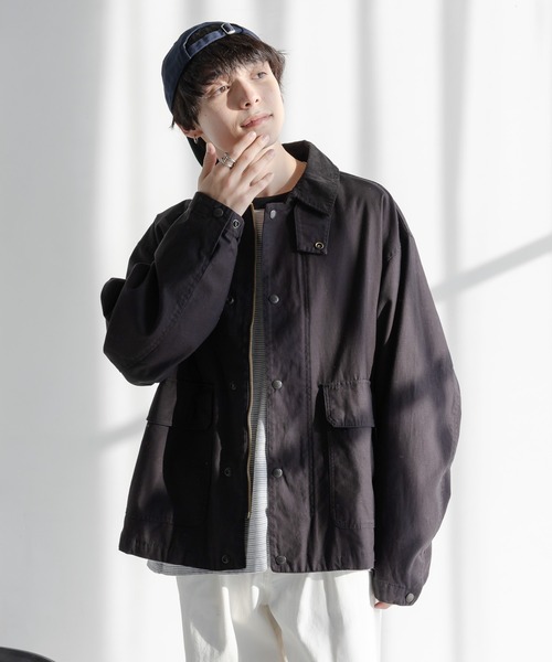 RAGEBLUE（レイジブルー）の「襟コーデュロイ/ハンティングジャケット（ブルゾン・メンズ・ブラック/カーキ/ホワイト・MEDIUM/LARGE）」の8枚目の写真