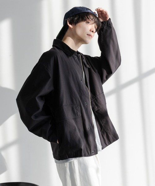 RAGEBLUE（レイジブルー）の「襟コーデュロイ/ハンティングジャケット（ブルゾン・メンズ・ブラック/カーキ/ホワイト・MEDIUM/LARGE）」の9枚目の写真