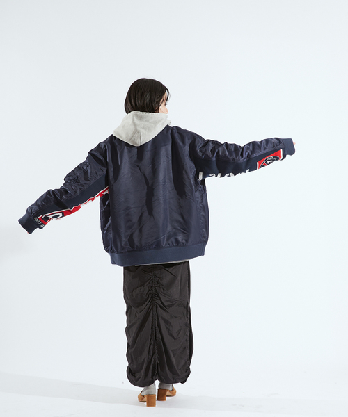 PARIS SAINT-GERMAIN(パリサンジェルマン)の「【Paris Saint-Germain / パリ・サン=ジェルマン】 VINTAGE SCARF BOMBER(MA-1・メンズ・ネイビー/ブラック・X-LARGE/LARGE/MEDIUM)」の22枚目の写真