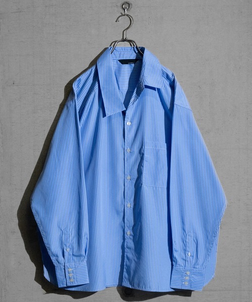 Naive magic(ナイーブマジック)の「【a】〔Naive magic〕ポリエステルブロード アシンメトリーシャツ(シャツ/ブラウス・メンズ・ブラック系その他/ブルー系その他/ブラック/ホワイト・LARGE/MEDIUM)」の4枚目の写真