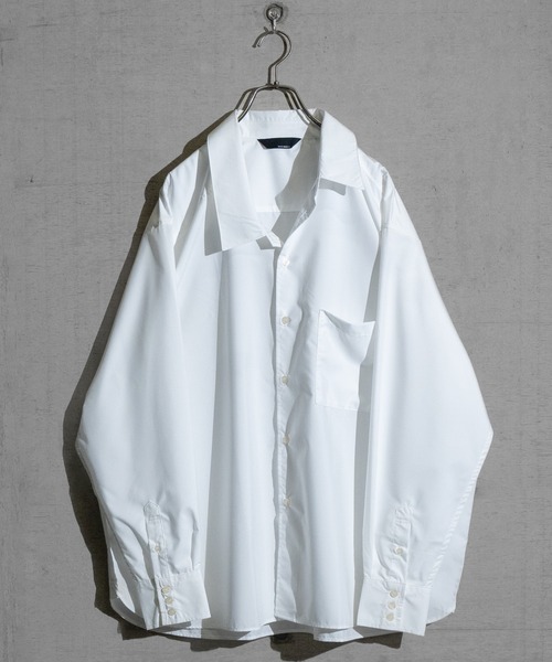 Naive magic(ナイーブマジック)の「【a】〔Naive magic〕ポリエステルブロード アシンメトリーシャツ(シャツ/ブラウス・メンズ・ブラック系その他/ブルー系その他/ブラック/ホワイト・LARGE/MEDIUM)」の3枚目の写真