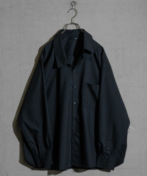 Naive magic(ナイーブマジック)の「【a】〔Naive magic〕ポリエステルブロード アシンメトリーシャツ(シャツ/ブラウス・メンズ・ブラック系その他/ブルー系その他/ブラック/ホワイト・LARGE/MEDIUM)」の1枚目の写真