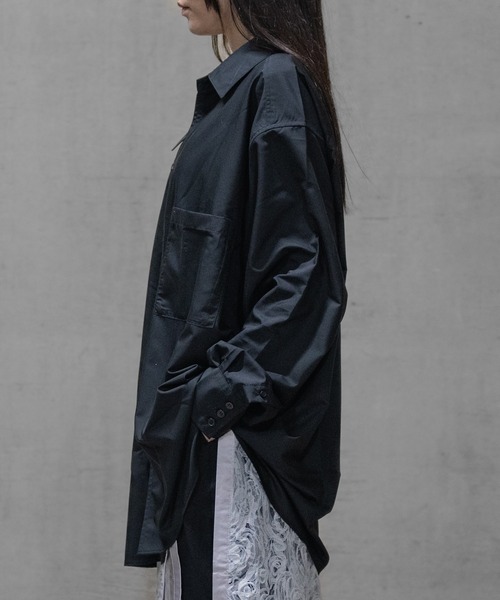 Naive magic(ナイーブマジック)の「【a】〔Naive magic〕ポリエステルブロード アシンメトリーシャツ(シャツ/ブラウス・メンズ・ブラック系その他/ブルー系その他/ブラック/ホワイト・LARGE/MEDIUM)」の19枚目の写真