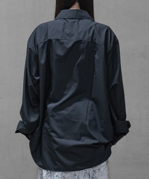 Naive magic(ナイーブマジック)の「【a】〔Naive magic〕ポリエステルブロード アシンメトリーシャツ(シャツ/ブラウス・メンズ・ブラック系その他/ブルー系その他/ブラック/ホワイト・LARGE/MEDIUM)」の20枚目の写真