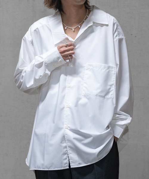 Naive magic(ナイーブマジック)の「【a】〔Naive magic〕ポリエステルブロード アシンメトリーシャツ(シャツ/ブラウス・メンズ・ブラック系その他/ブルー系その他/ブラック/ホワイト・LARGE/MEDIUM)」の9枚目の写真