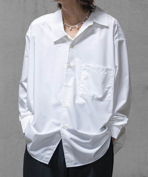 Naive magic(ナイーブマジック)の「【a】〔Naive magic〕ポリエステルブロード アシンメトリーシャツ(シャツ/ブラウス・メンズ・ブラック系その他/ブルー系その他/ブラック/ホワイト・LARGE/MEDIUM)」の10枚目の写真