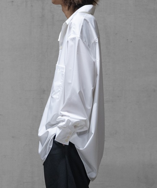 Naive magic(ナイーブマジック)の「【a】〔Naive magic〕ポリエステルブロード アシンメトリーシャツ(シャツ/ブラウス・メンズ・ブラック系その他/ブルー系その他/ブラック/ホワイト・LARGE/MEDIUM)」の11枚目の写真