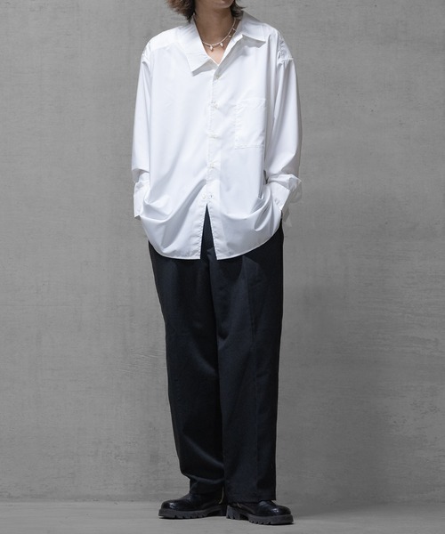 Naive magic(ナイーブマジック)の「【a】〔Naive magic〕ポリエステルブロード アシンメトリーシャツ(シャツ/ブラウス・メンズ・ブラック系その他/ブルー系その他/ブラック/ホワイト・LARGE/MEDIUM)」の14枚目の写真