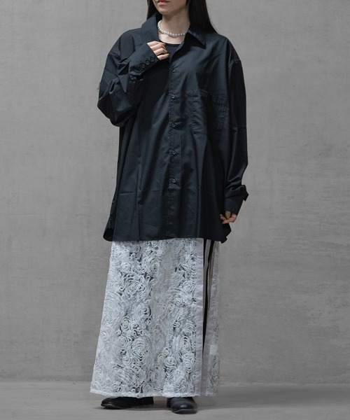 Naive magic(ナイーブマジック)の「【a】〔Naive magic〕ポリエステルブロード アシンメトリーシャツ(シャツ/ブラウス・メンズ・ブラック系その他/ブルー系その他/ブラック/ホワイト・LARGE/MEDIUM)」の21枚目の写真