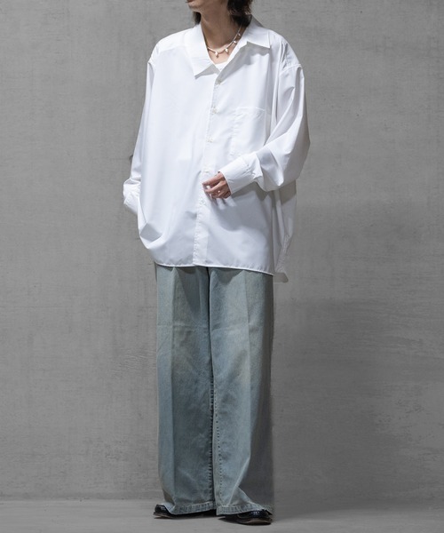 Naive magic(ナイーブマジック)の「【a】〔Naive magic〕ポリエステルブロード アシンメトリーシャツ(シャツ/ブラウス・メンズ・ブラック系その他/ブルー系その他/ブラック/ホワイト・LARGE/MEDIUM)」の16枚目の写真