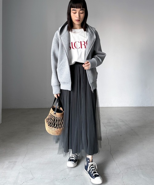 Doux archives(ドゥアルシーヴ)の「リバーシブルチュールスカート(スカート・レディース・ブルー/グレイッシュベージュ/チャコールグレー・FREE)」の6枚目の写真