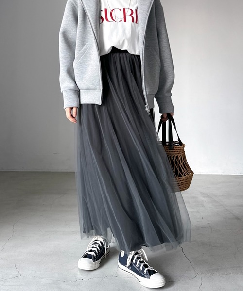 Doux archives(ドゥアルシーヴ)の「リバーシブルチュールスカート(スカート・レディース・ブルー/グレイッシュベージュ/チャコールグレー・FREE)」の10枚目の写真