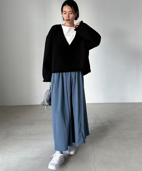 Doux archives(ドゥアルシーヴ)の「リバーシブルチュールスカート(スカート・レディース・ブルー/グレイッシュベージュ/チャコールグレー・FREE)」の19枚目の写真