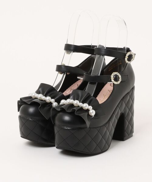 YOSUKE（ヨースケ）の「【YOSUKE】厚底フリルベルトパンプス　4450054（パンプス・レディース・ホワイト/ホワイト系その他/オフホワイト/ブラック系その他/ブラック/ブラック系その他2・S/M/L/LL）」の6枚目の写真