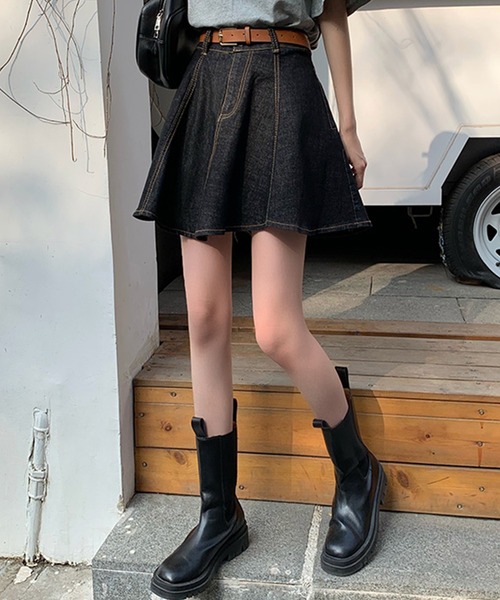 DAY CLOSET（デイ クローゼット）の「デニムスカート（デニムスカート・レディース・ブラック・X-LARGE）」の2枚目の写真