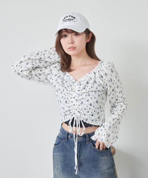 RAY CASSIN（レイカズン）の「ドロストシャーリングトップス /　ブラウス（シャツ/ブラウス・レディース・ミント/アイボリー/ホワイト系その他2・FREE）」の15枚目の写真