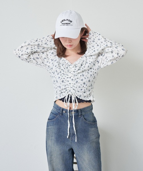 RAY CASSIN（レイカズン）の「ドロストシャーリングトップス /　ブラウス（シャツ/ブラウス・レディース・ミント/アイボリー/ホワイト系その他2・FREE）」の17枚目の写真