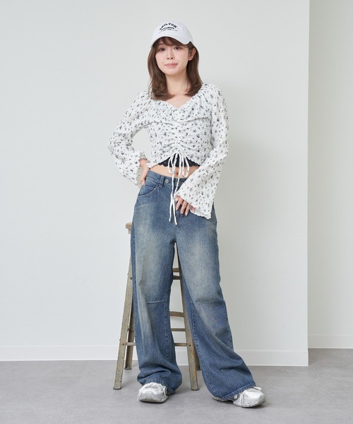 RAY CASSIN（レイカズン）の「ドロストシャーリングトップス /　ブラウス（シャツ/ブラウス・レディース・ミント/アイボリー/ホワイト系その他2・FREE）」の19枚目の写真