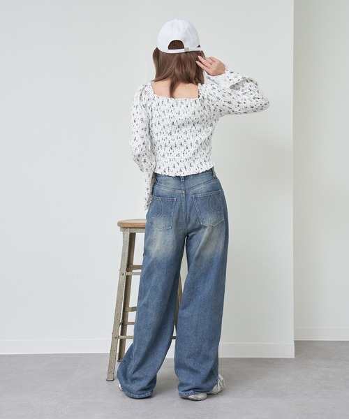 RAY CASSIN（レイカズン）の「ドロストシャーリングトップス /　ブラウス（シャツ/ブラウス・レディース・ミント/アイボリー/ホワイト系その他2・FREE）」の20枚目の写真