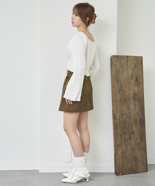 RAY CASSIN（レイカズン）の「ドロストシャーリングトップス /　ブラウス（シャツ/ブラウス・レディース・ミント/アイボリー/ホワイト系その他2・FREE）」の7枚目の写真