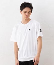 FILA フィラ ブランド ロゴ 刺繍 ワンポイント 吸汗速乾 クルーネック 半袖 Tシャツ