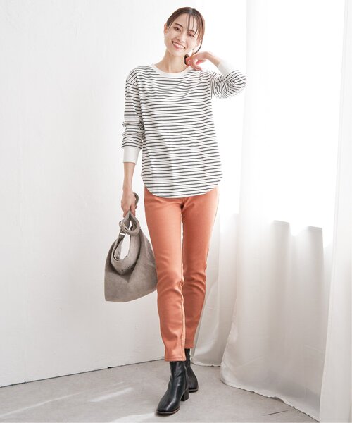 ikka（イッカ）の「コットンUSA裾ラウンドロンT（Tシャツ/カットソー・レディース・ダークベージュ/その他1/オフホワイト/チャコールグレー・S/M/L）」の18枚目の写真