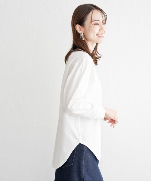 ikka（イッカ）の「コットンUSA裾ラウンドロンT（Tシャツ/カットソー・レディース・ダークベージュ/その他1/オフホワイト/チャコールグレー・S/M/L）」の20枚目の写真