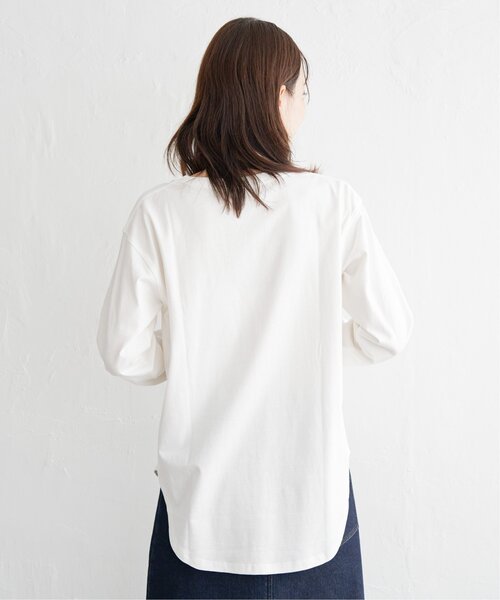 ikka（イッカ）の「コットンUSA裾ラウンドロンT（Tシャツ/カットソー・レディース・ダークベージュ/その他1/オフホワイト/チャコールグレー・S/M/L）」の21枚目の写真