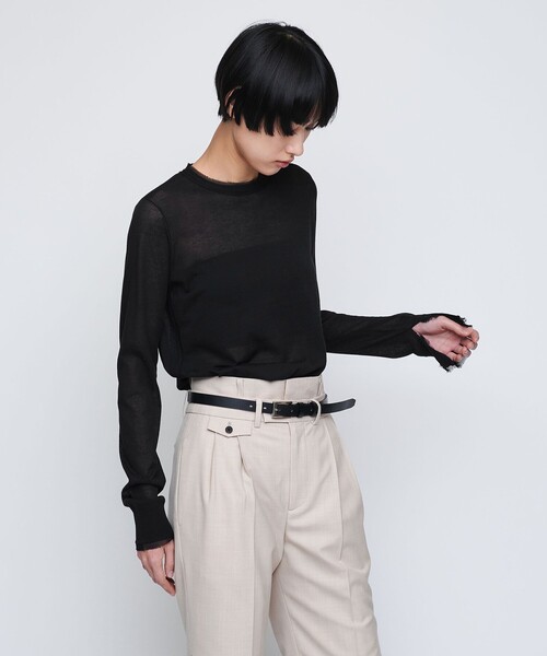 AEWEN MATOPH（イウエン マトフ）の「＜AEWEN MATOPH＞シフォンコンビ プルオーバー（ニット/セーター・レディース・ブラック/ベージュ/ピンク・FREE）」の2枚目の写真