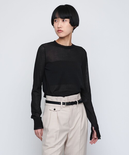 AEWEN MATOPH（イウエン マトフ）の「＜AEWEN MATOPH＞シフォンコンビ プルオーバー（ニット/セーター・レディース・ブラック/ベージュ/ピンク・FREE）」の9枚目の写真