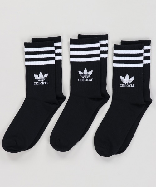 adidas(アディダス)の「【adidas/アディダス】ミッドカットクルーソックス/3足組(ソックス/靴下・レディース・ホワイト/カラフル/ブラック・S)」の6枚目の写真