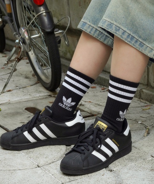 adidas(アディダス)の「【adidas/アディダス】ミッドカットクルーソックス/3足組(ソックス/靴下・レディース・ホワイト/カラフル/ブラック・S)」の8枚目の写真
