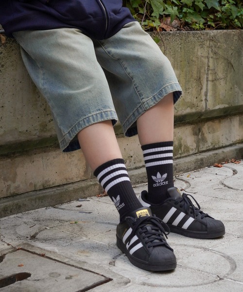 adidas(アディダス)の「【adidas/アディダス】ミッドカットクルーソックス/3足組(ソックス/靴下・レディース・ホワイト/カラフル/ブラック・S)」の9枚目の写真