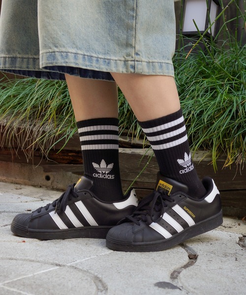 adidas(アディダス)の「【adidas/アディダス】ミッドカットクルーソックス/3足組(ソックス/靴下・レディース・ホワイト/カラフル/ブラック・S)」の10枚目の写真