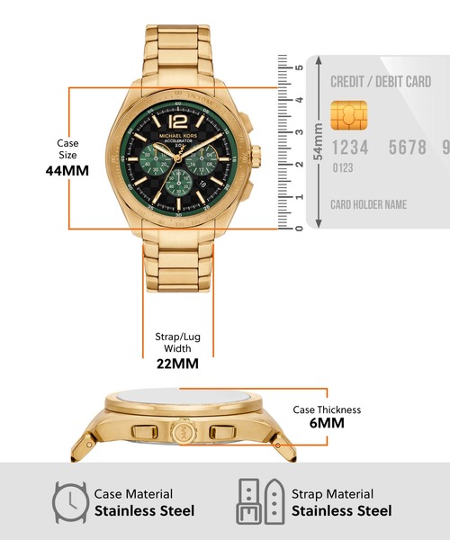 MICHAEL KORS(マイケルコース)の「マイケル・コース 腕時計 メンズ アナログ ステンレス MK9177(アナログ腕時計・メンズ・GOLD・FREE)」の6枚目の写真