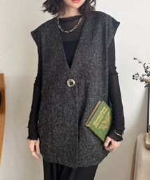 Rejoule（リジュール）の「ブローチ付き ツイード調ジレベスト（ベスト）」