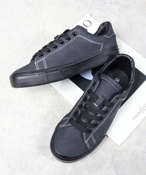 AAA+（サンエープラス）の「コートスニーカー ユニセックス ヴァルカナイズ製法（スニーカー・レディース・シルバー系1/ベージュ系1/キャメル/ホワイト系1/ブラック系1/グレー系1/ダークブラウン系1・36/37/38/39/40/41/42/43/44/45）」の10枚目の写真