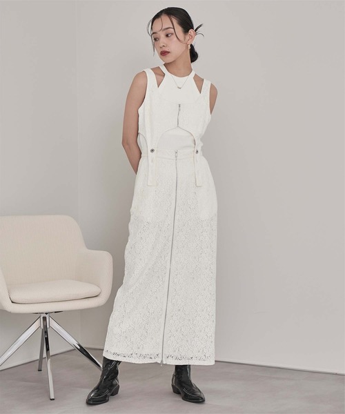 miette（ミエット）の「レースビスチェワンピース（ワンピース・レディース・ブラック/アイボリー・FREE）」の5枚目の写真