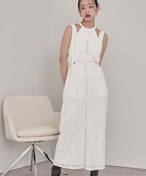 miette（ミエット）の「レースビスチェワンピース（ワンピース・レディース・ブラック/アイボリー・FREE）」の11枚目の写真