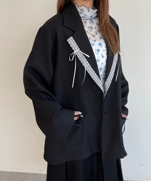 セール】【セットアップ着用可能】アソートリボンレーステーラード