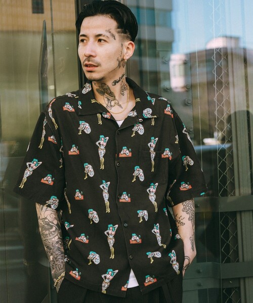 Subciety(サブサエティ)の「Aloha shirt(シャツ/ブラウス・メンズ・ブラック/ピンク/グリーン・X-LARGE/LARGE/MEDIUM/SMALL)」の5枚目の写真