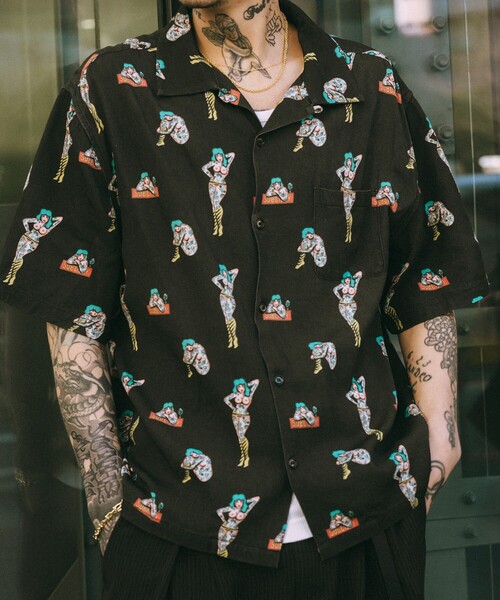 Subciety(サブサエティ)の「Aloha shirt(シャツ/ブラウス・メンズ・ブラック/ピンク/グリーン・X-LARGE/LARGE/MEDIUM/SMALL)」の6枚目の写真