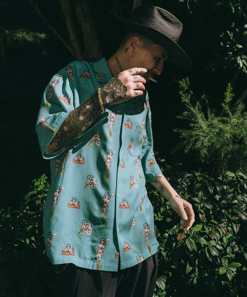 Subciety(サブサエティ)の「Aloha shirt(シャツ/ブラウス・メンズ・ブラック/ピンク/グリーン・X-LARGE/LARGE/MEDIUM/SMALL)」の2枚目の写真