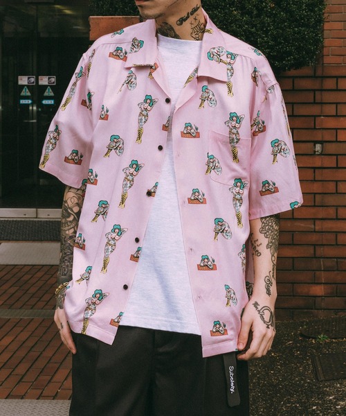 Subciety(サブサエティ)の「Aloha shirt(シャツ/ブラウス・メンズ・ブラック/ピンク/グリーン・X-LARGE/LARGE/MEDIUM/SMALL)」の8枚目の写真