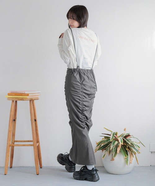 LOWRYS FARM（ローリーズファーム）の「サスツキシャーリングスカート　 290921（スカート・レディース・グレー/ブラウン/ブラック・FREE）」の6枚目の写真