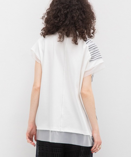 AULA AILA(アウラアイラ)の「リボンポイントTシャツ(Tシャツ/カットソー・レディース・ブラック/チャコールグレー/オフホワイト・0)」の11枚目の写真