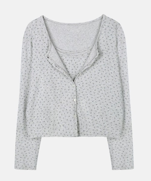 3.3 Field Trip (3.3フィールドトリップ)の「3.3 Field Trip/ラベルカーディガンSET(カーディガン/ボレロ・レディース・グレー/アイボリー・FREE)」の19枚目の写真